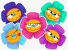 Pack of slumpy flower stickers