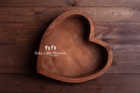 Image 5 of Wooden heart brown white red