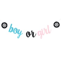 Burnout Or Bows Gender Reveal Banner Glitter Boy Or Girl