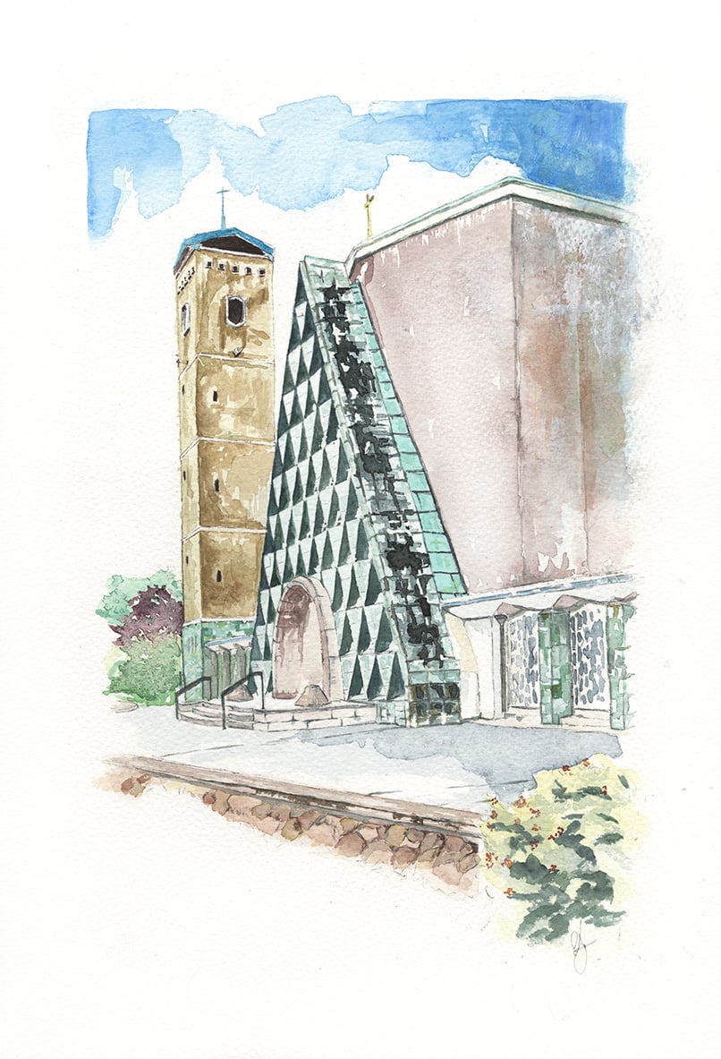 Image of "Raheny Church - Entrance" - ORIGINAL & PRINTS