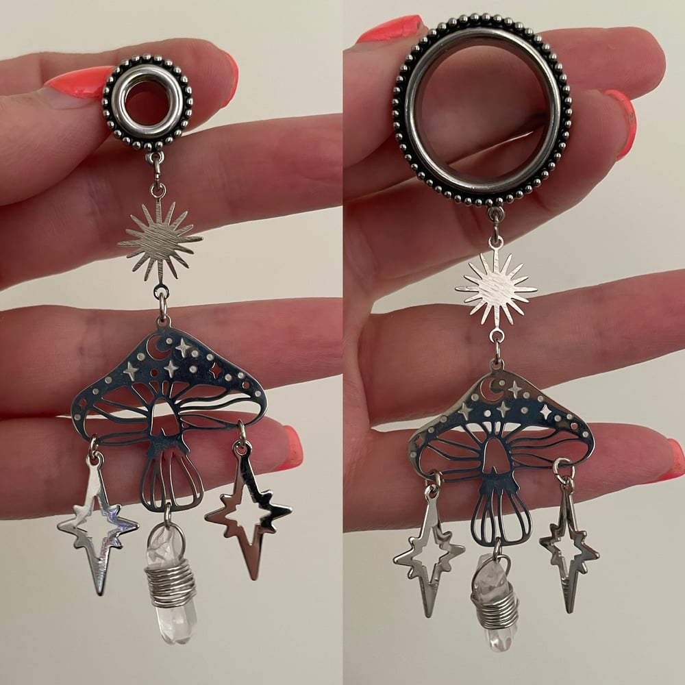 Image of Tunnel Mushroom Crystal Dangles (sizes 2g-1”)