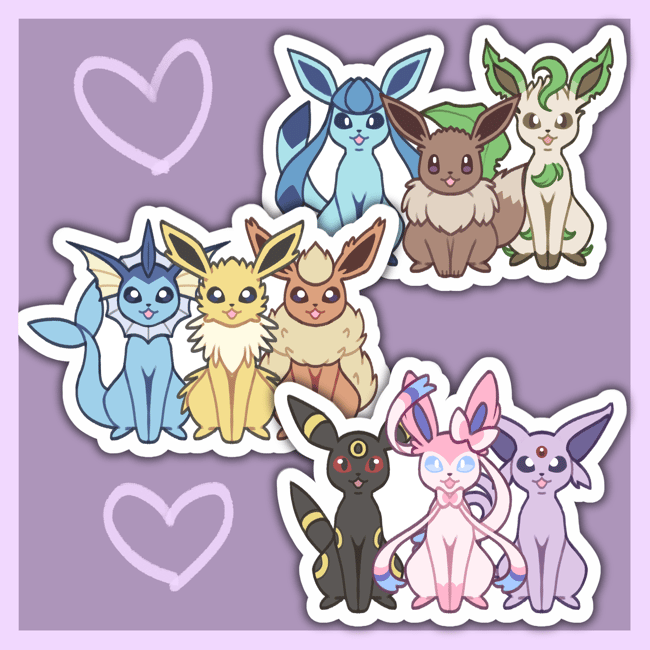 Eeveelution Holographic Stickers | neapolitanmilk