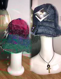 Image 1 of H.O.D. Multi Color Knit and Denim Panel Reversible Bucket Hat