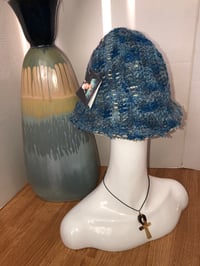 Image 2 of H.O.D. Knitted 2 Toned Blue with Denim Reversible Bucket Hat  