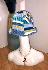 Image 2 of H.O.D. Multi Color Knit With Denim Panel Reversible Bucket Hat 