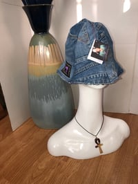 Image 3 of H.O.D. Multi Color Knit With Denim Panel Reversible Bucket Hat 