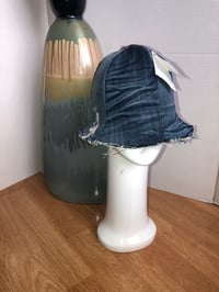 Image 3 of H.O.D. Woven Fabric______Distressed Denim Panel Reversible Bucket Hat