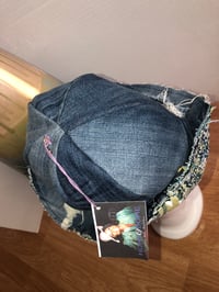 Image 5 of H.O.D. Woven Fabric______Distressed Denim Panel Reversible Bucket Hat