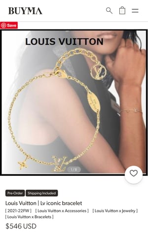 Image of Louis Vuitton Gold Lv Iconic Bracelet