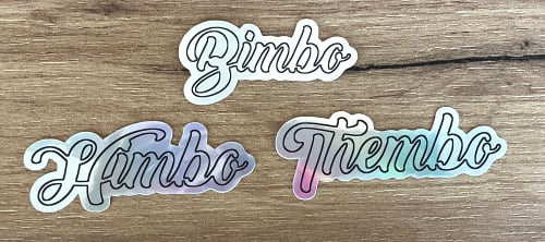 Image of Holographic text stickers