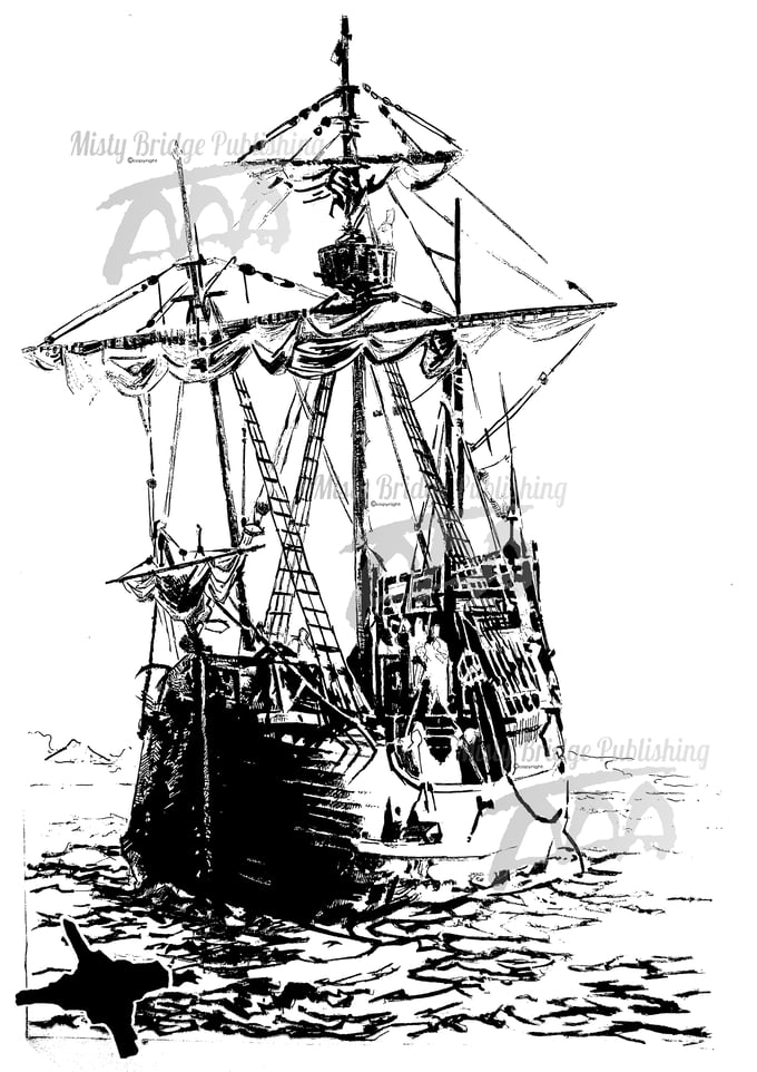 Image of Print - Strangers offshore- Original Ink drawing
