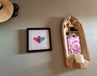 Image 5 of Rainbow bee framed fabric art