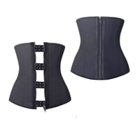 Latex waist training corset with zipper