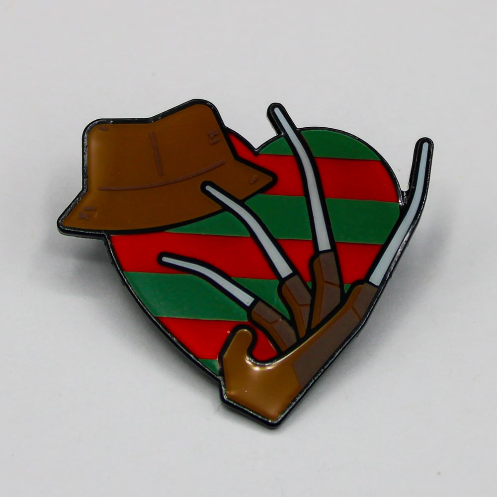 Heart Freddy Krueger Enamel Pin