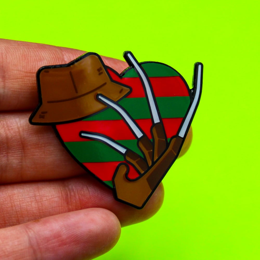 Heart Freddy Krueger Enamel Pin