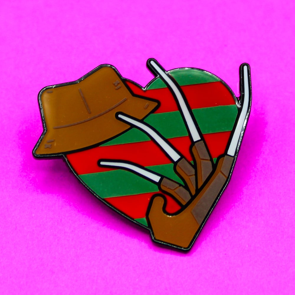 Heart Freddy Krueger Enamel Pin