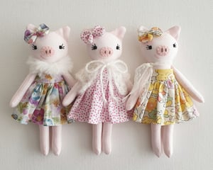 Image of Mini Piggy Doll Sewing Pattern - Digital PDF