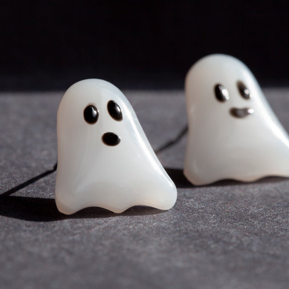 Image of Ghost Fused Glass Stud Earrings