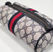Image of Vtg. Gucci Blue Monogram Parfums Cosmetic/Toiletry Case