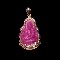 Image 1 of 10 K Buddha Of Gratitude Pendant (Particially Iced)