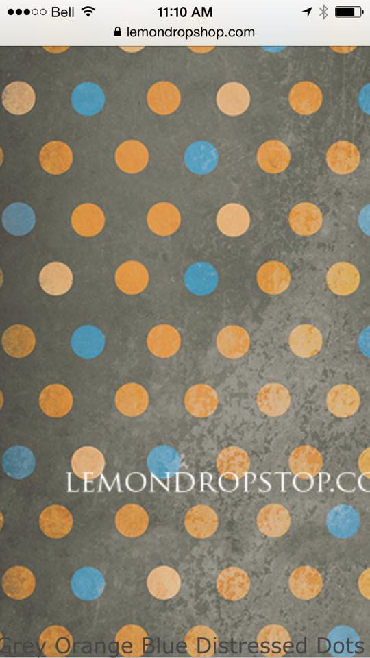 Image of Orange & Blue Dots 5x7 Polypaper