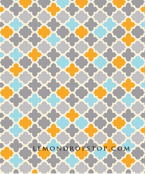 Image of Orange/Blue/Grey Pattern 5x6 Polypaper