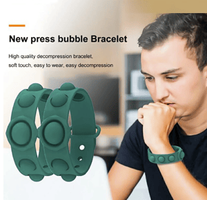 Push Bubble Fidget Bracelet Portable Sensory Product Stress Relief - Green