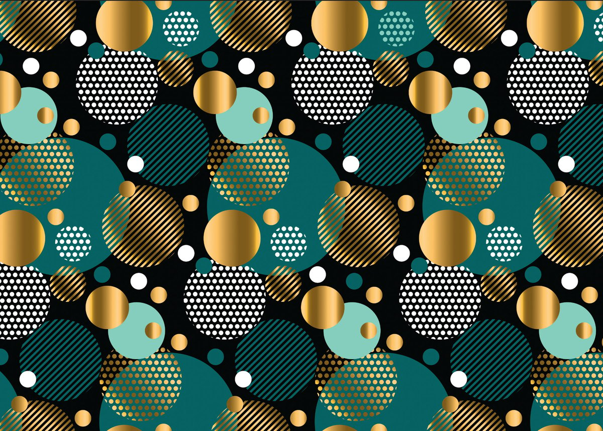 Image of Custom Teal/Gold Polka Dot 84x60 Fabric