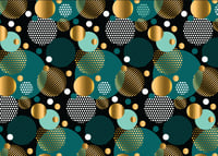 Custom Teal/Gold Polka Dot 84x60 Fabric