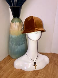 Image 3 of H.O.D. Reversible Brown Velvet  & Knitted Yarn Style Tulip Hat