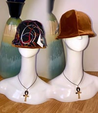 Image 1 of H.O.D. Reversible Brown Velvet  & Knitted Yarn Style Tulip Hat