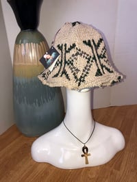 Image 2 of H.O.D. Tan Knit with Distressed Denim Reversible Bucket Hat