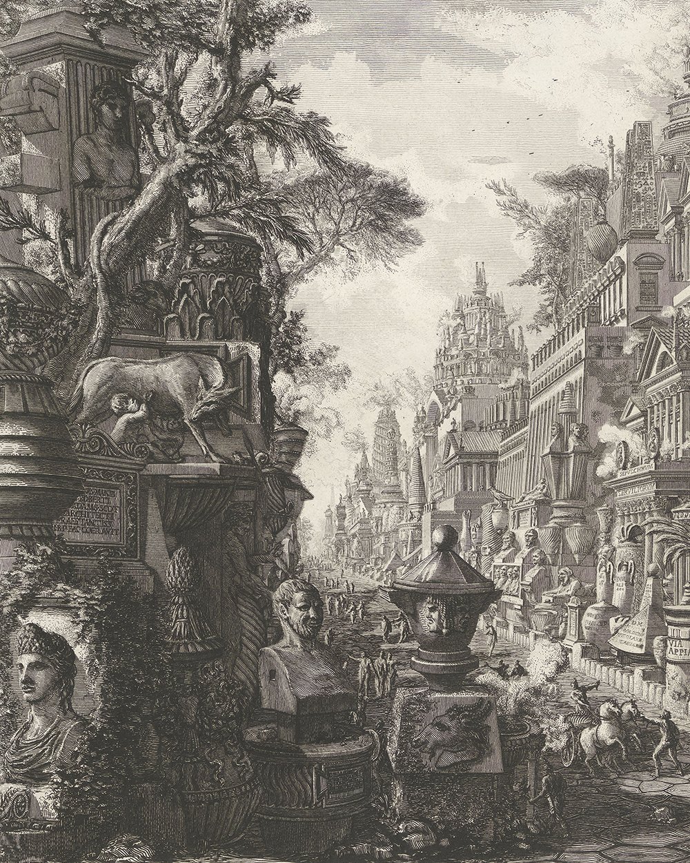 ''Frontispiece with a fantasy depiction of the Via Appia Antica'' (1756 - 1757)