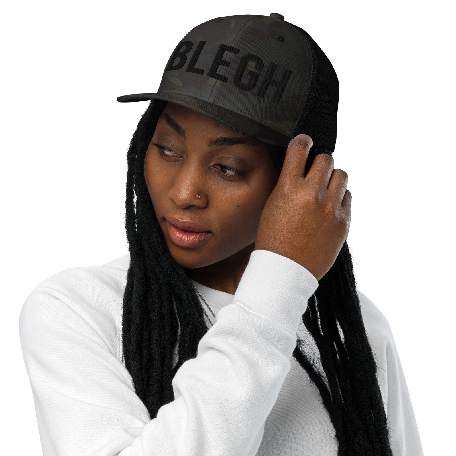 CLOSED BACK CLASSIC BLEGH TRUCKER HAT Ohrion Apparel