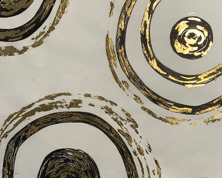 Circle in Black, Gold Leaf