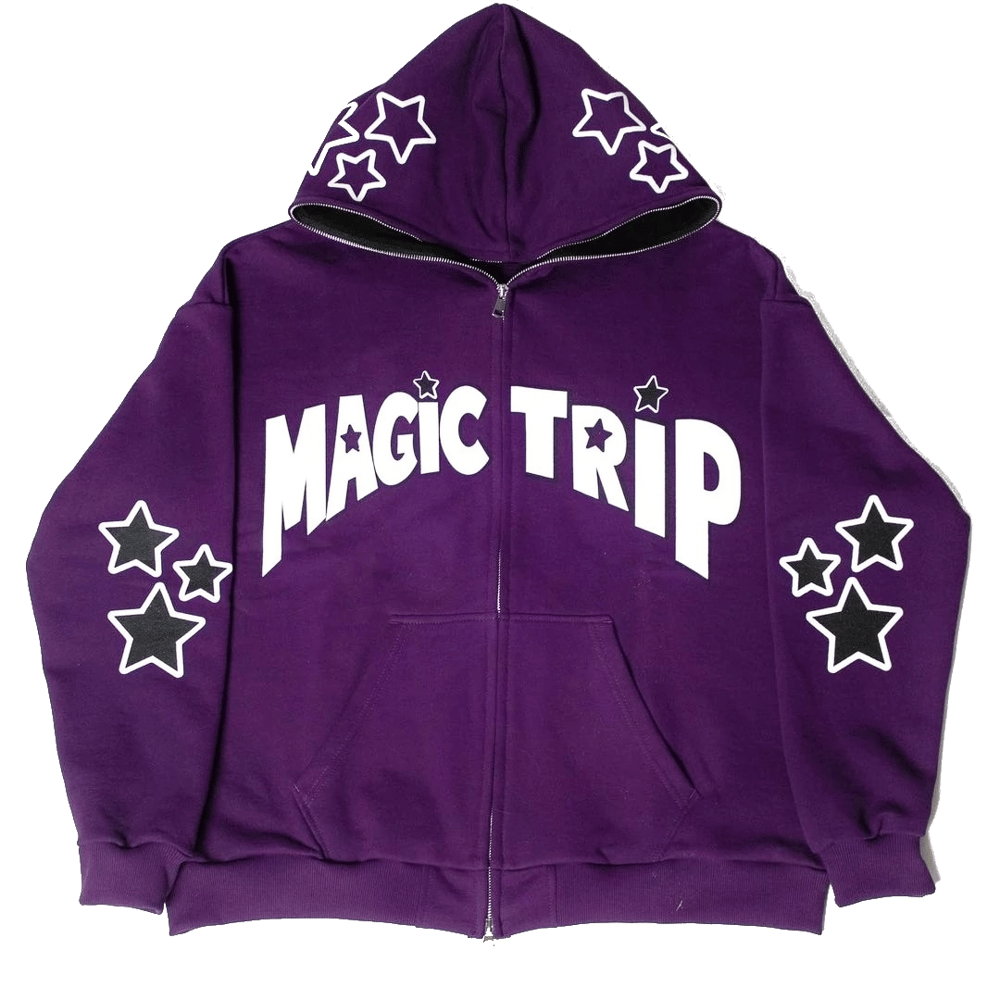 Image of Vintage Y2K Purple 'Magic Trip' Hoodie