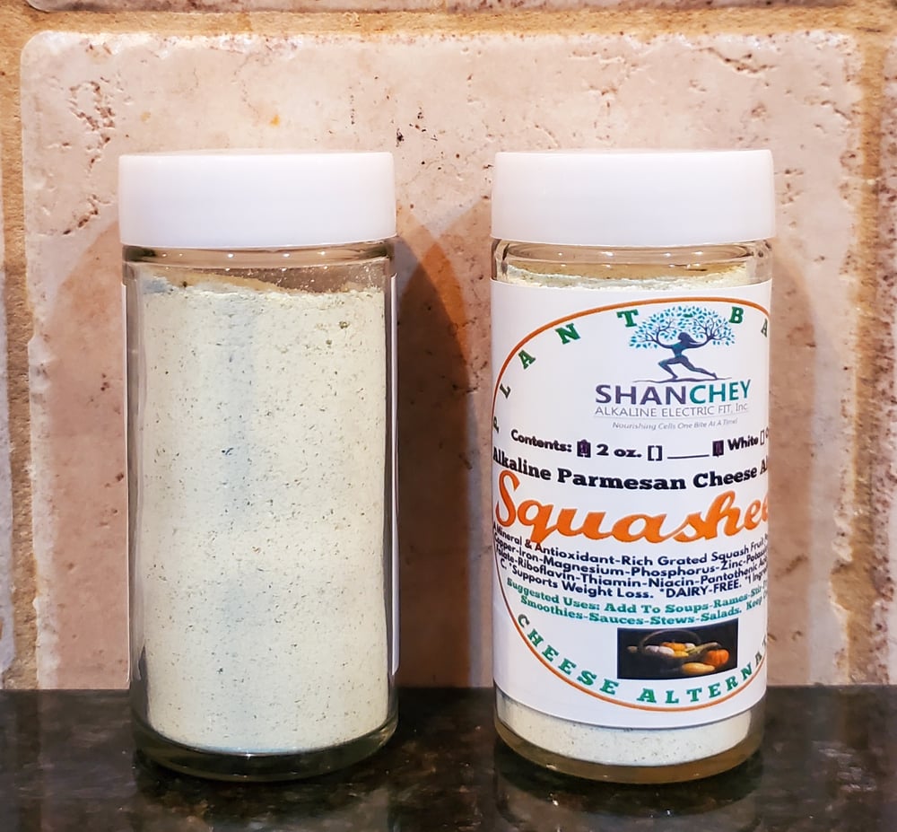 Squasheeze Parmesan Cheese Alternative-Grated Squash Powder (2 oz. Shaker)