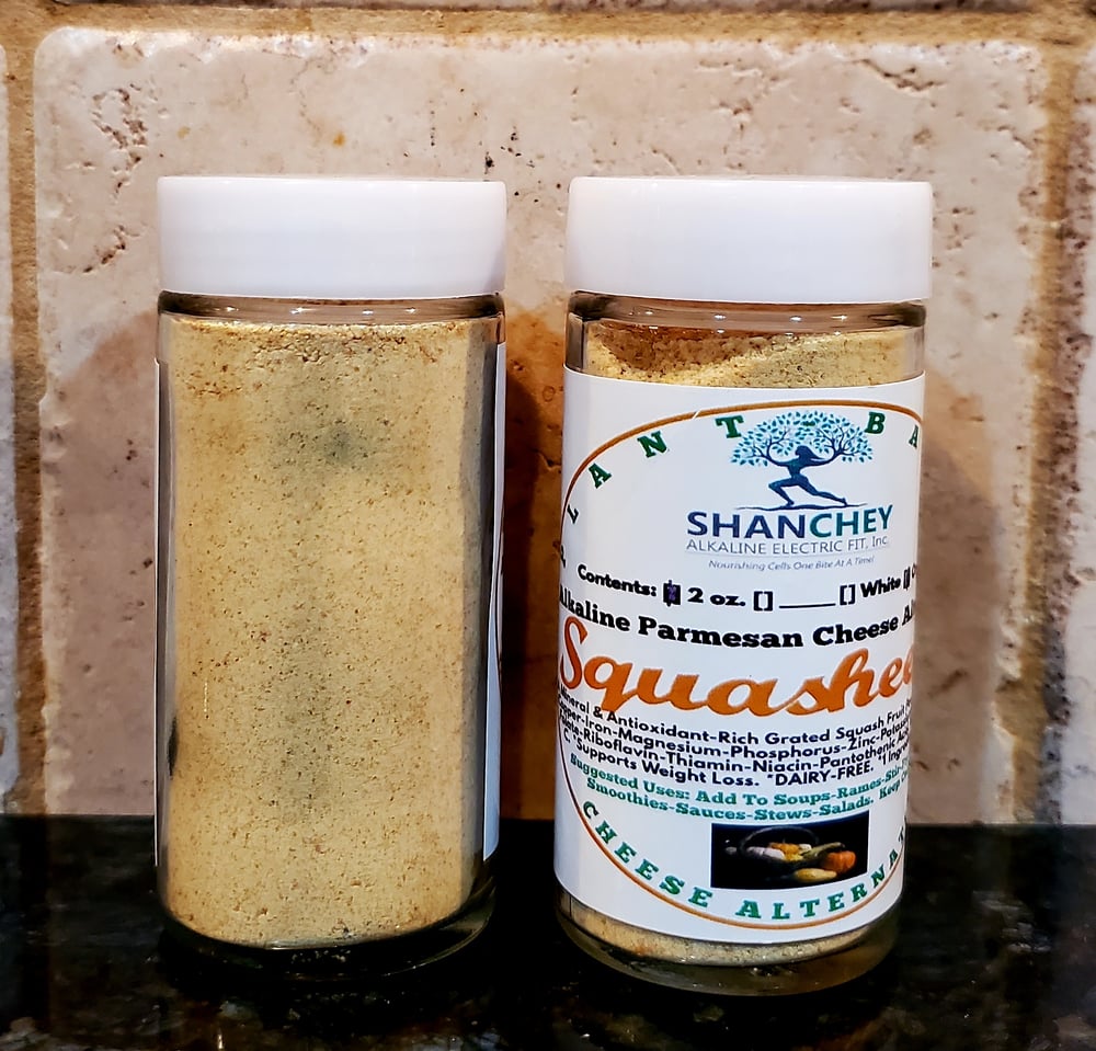 Squasheeze Parmesan Cheese Alternative-Grated Squash Powder (2 oz. Shaker)