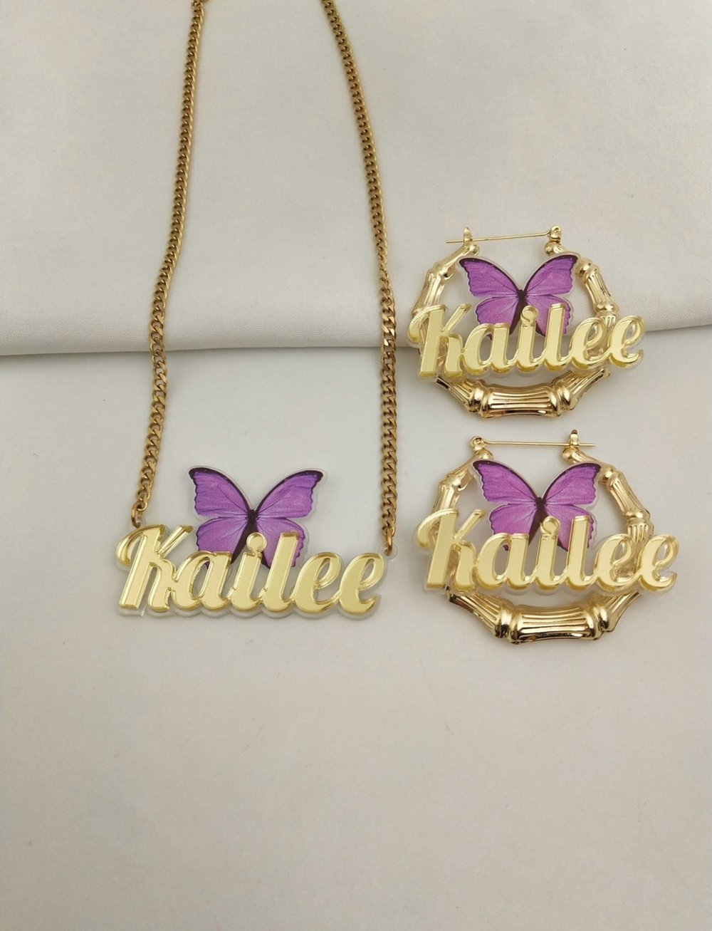 Image of  custom cartoon photo & name Jewelry sets please pick an option below