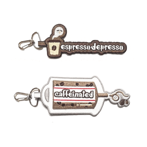 Image of Coffee Themed 6" Embroidered Tags