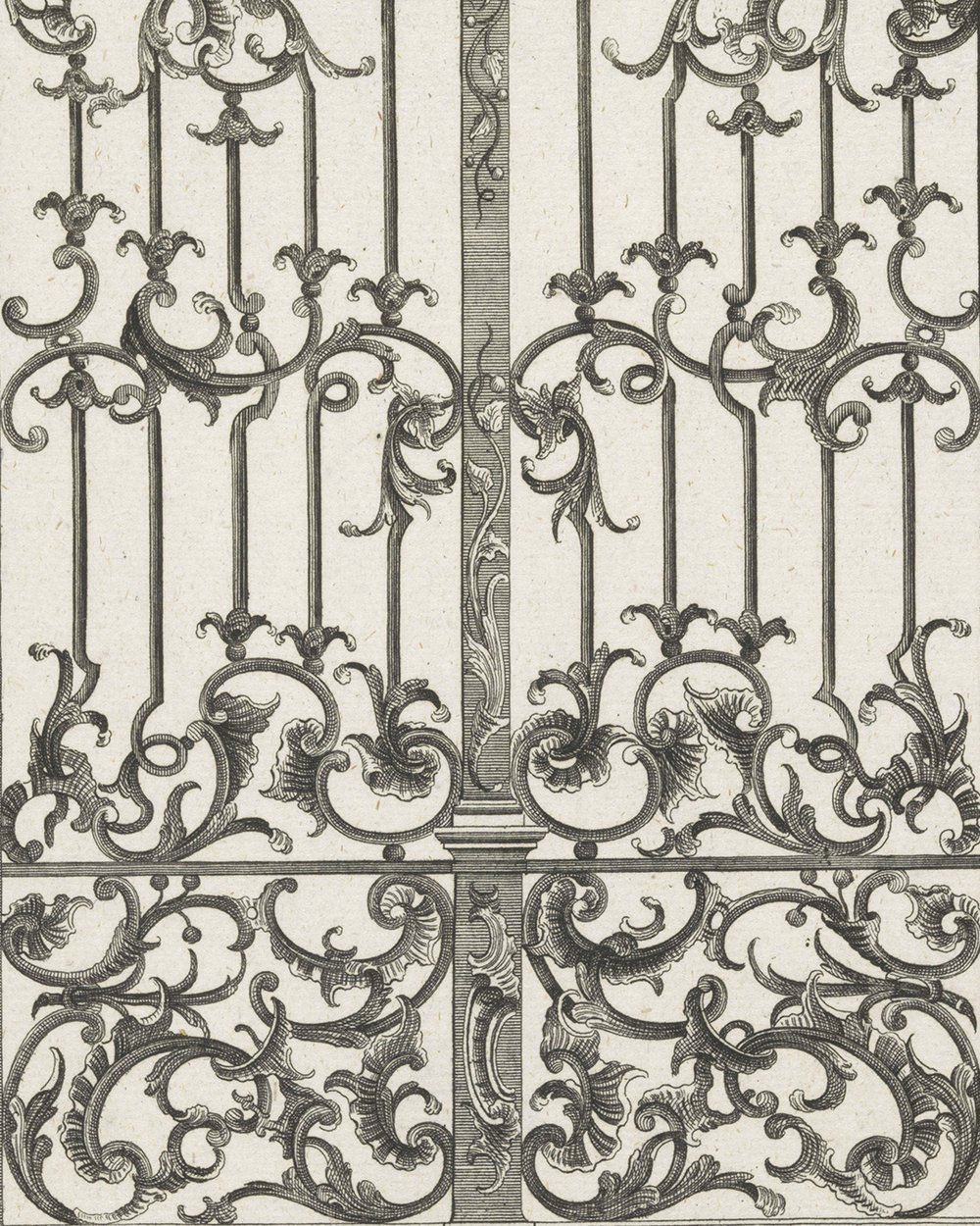 ''Wrought iron gate with floral motifs'' (1719 - 1749)