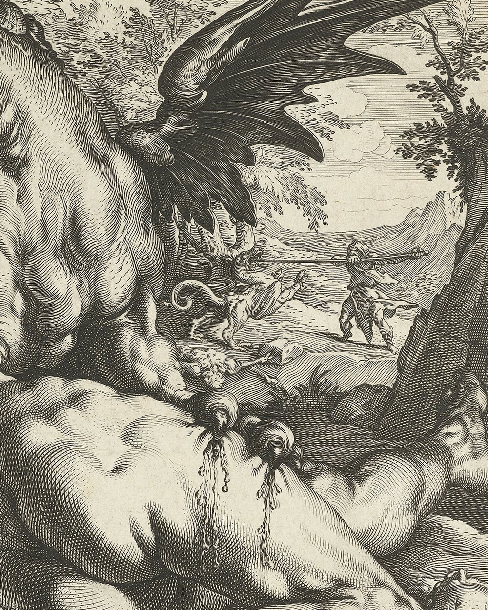 ''A dragon devouring the companions of Cadmus''(1588)