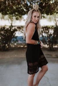 Image 3 of Prima Lace Hem Slip Dress - Black
