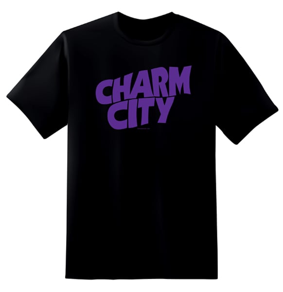 Image of Charm City Baltimore Purple Sabbath Raven Mens T-Shirt (Black)