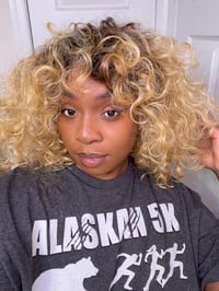 Image 4 of Dark Root Blonde Curly Wig
