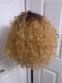 Image 1 of Dark Root Blonde Curly Wig