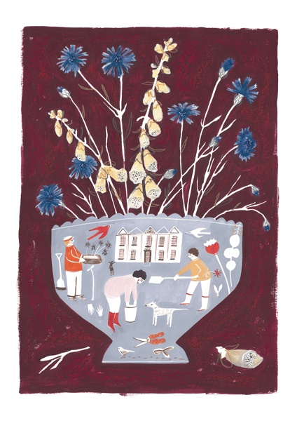 Image of A3 Stately Garden Vase print