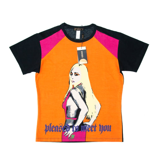 Image of Versace 2004 Mens Donatella 'Pleased To Meet You' T-shirt 