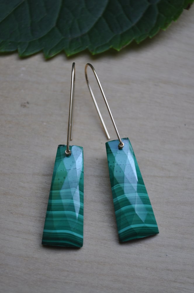 Image of One of a Kind Malachite Dangles on Gold Fill