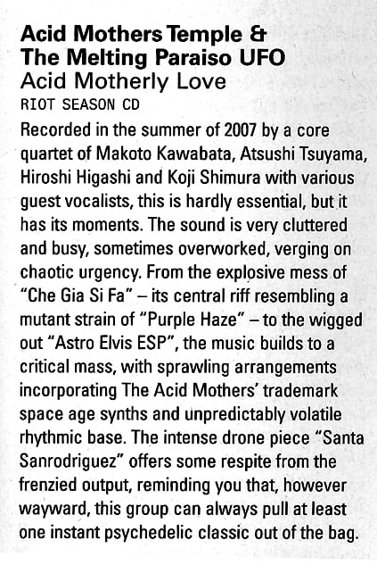 ACID MOTHERS TEMPLE 'Acid Motherly Love' CD